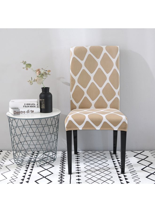 Sharpdo One-Piece Stretch Chair Cover Brown 38 x 38 x 45cm  - Image 1
