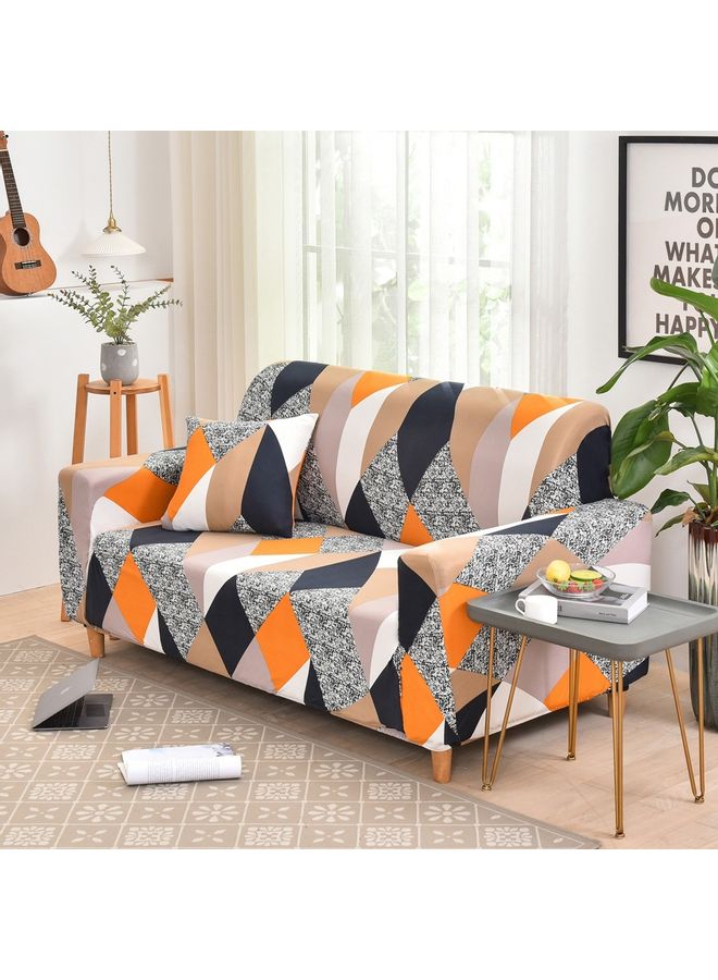 Sharpdo - Geometric Contrast Colour Stretch Sofa Cover Multicolour 36 x 30 x 7cm - Image 1