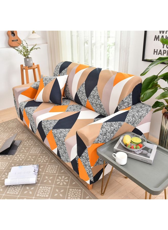 Sharpdo - Geometric Contrast Colour Stretch Sofa Cover Multicolour 36 x 30 x 7cm - Image 1