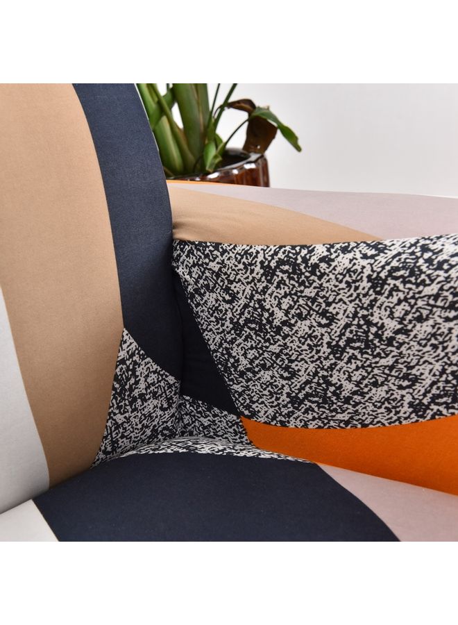 Sharpdo - Geometric Contrast Colour Stretch Sofa Cover Multicolour 36 x 30 x 7cm - Image 1
