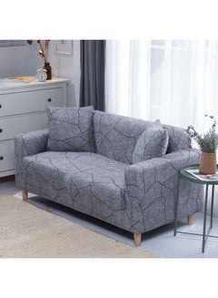 Sharpdo 2-Seater Exquisitely Simple Line Designed Wrinkle-free Full Coverage Stretchable Sofa Slipcover With 1xCusion Cover Grey 190-230 cm  - Image 3