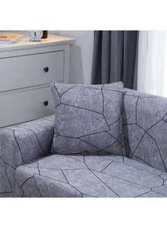 Sharpdo 2-Seater Exquisitely Simple Line Designed Wrinkle-free Full Coverage Stretchable Sofa Slipcover With 1xCusion Cover Grey 190-230 cm  - Image 5