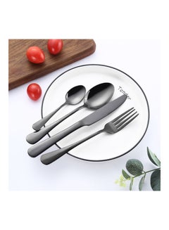 Sunhome 4-Piece Stainless Steel Cutlery Set Black  - Image 1