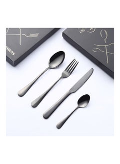 Sunhome 4-Piece Stainless Steel Cutlery Set Black  - Image 4