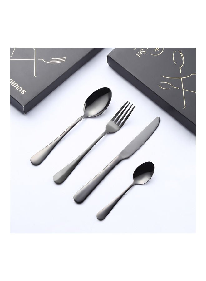 Sunhome 4-Piece Stainless Steel Cutlery Set Black  - Image 4