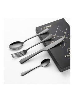 Sunhome 4-Piece Stainless Steel Cutlery Set Black  - Image 5