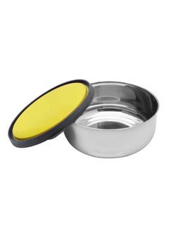 RAJ Stainless Steel Storage Bowl With Plastic Lid Silver/Yellow/Black 18cm  - Image 2
