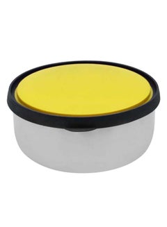 RAJ Stainless Steel Storage Bowl With Plastic Lid Silver/Yellow/Black 18cm  - Image 3