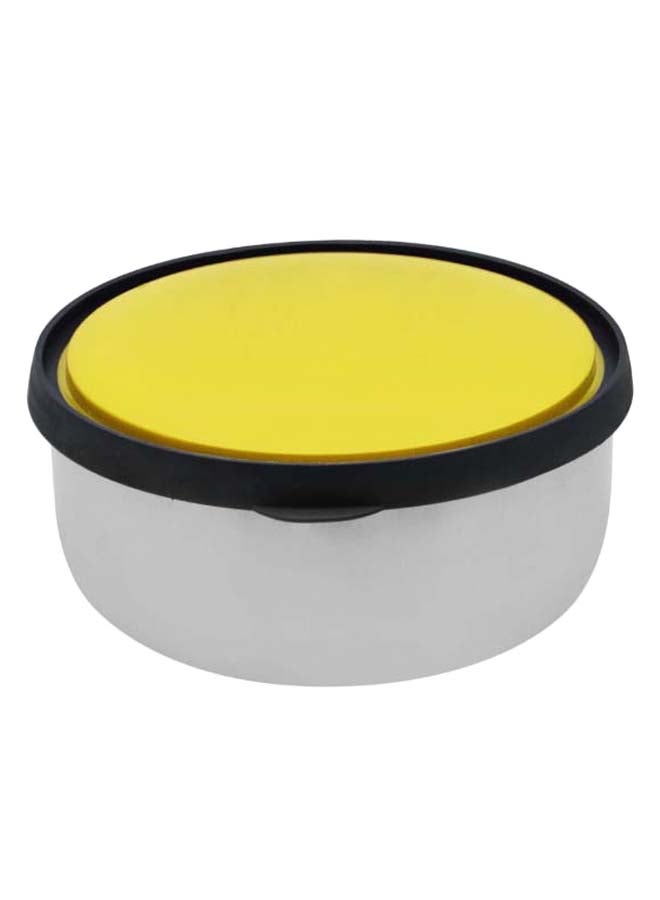 RAJ Stainless Steel Storage Bowl With Plastic Lid Silver/Yellow/Black 18cm  - Image 3