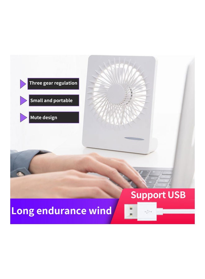 صن هوم مروحة محمولة قابلة لإعادة الشحن بمنفذ USB HH-188 أبيض - Image 5