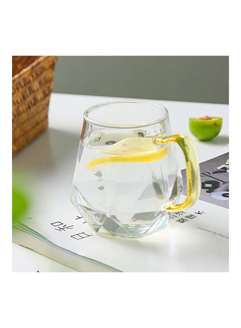 Diamond Shape Glass Water Cup Clear