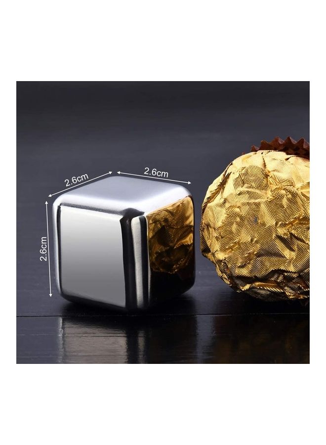 صن هوم مجموعة مكعبات ثلج وملقط من الستانلس ستيل قابلة لإعادة الاستخدام من 9 قطع فضي 26ملليلتر - Image 3