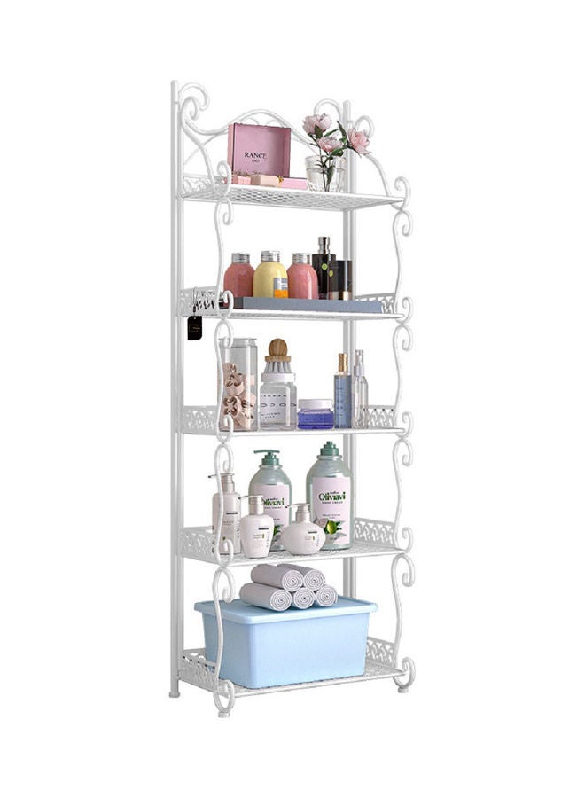 Five-layer Iron Shelf Storage White