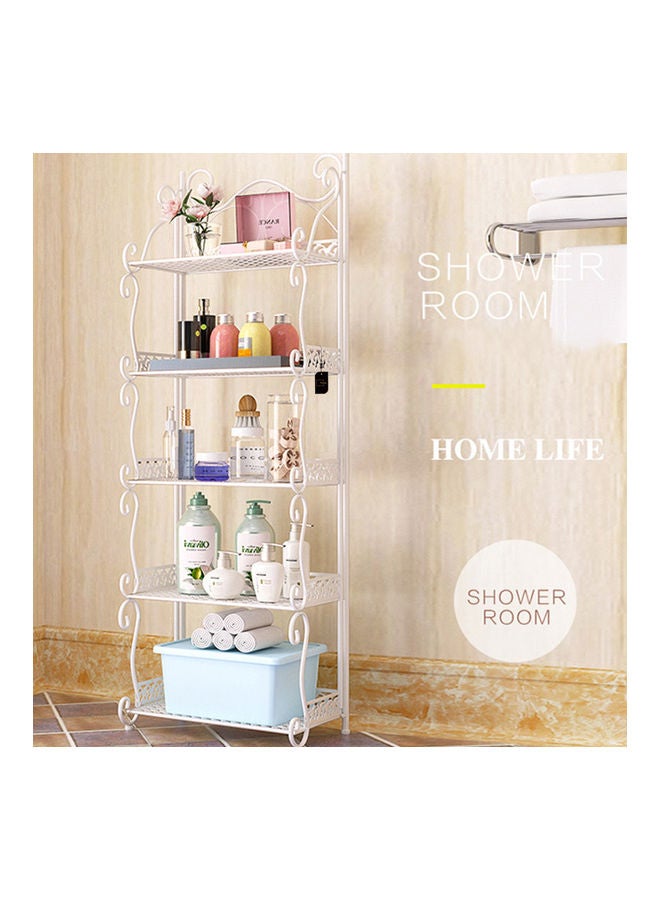Five-layer Iron Shelf Storage White