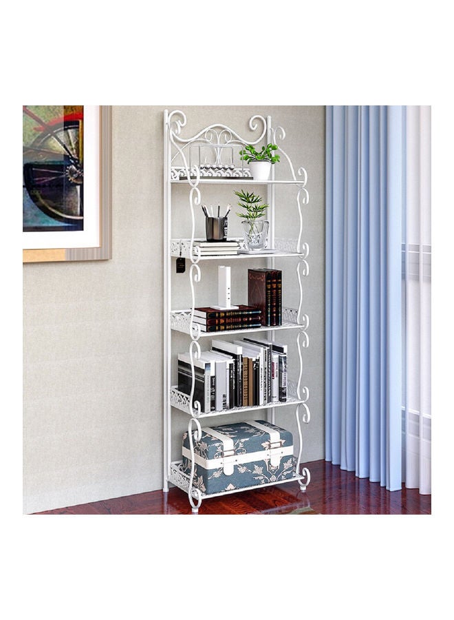Five-layer Iron Shelf Storage White