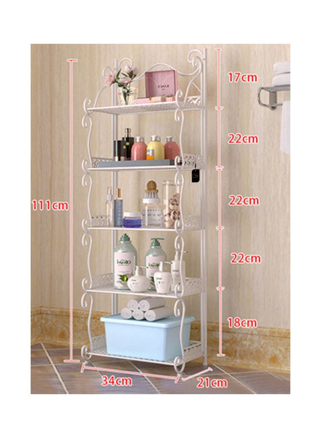 Five-layer Iron Shelf Storage White