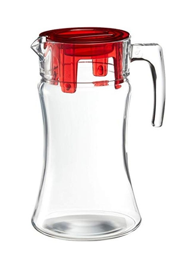 Pasabahce Azur Jug With Lid Clear/Red  - Image 2