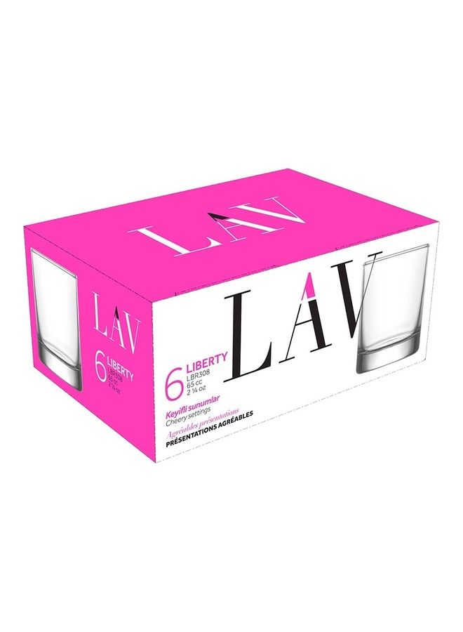 LAV 6-Piece Liberty Liqueur Glass Set Clear  - Image 3