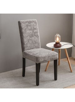 Sharpdo 6-Piece Embossed Stretch Chair Cover Grey 38 x 38 x 45cm  - Image 1