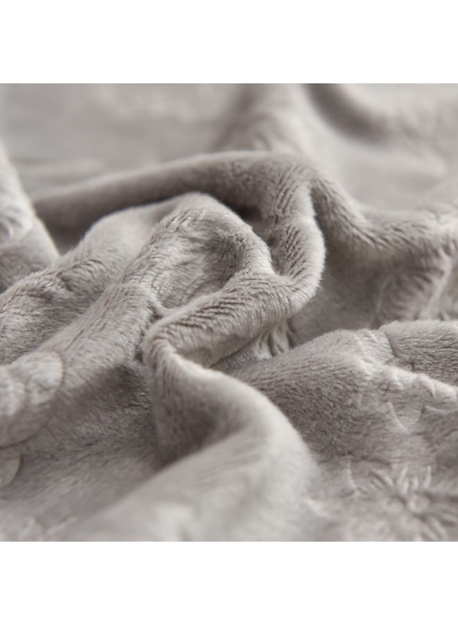 Sharpdo - 6-Piece Embossed Stretch Chair Cover Grey 38 x 38 x 45cm - Image 1