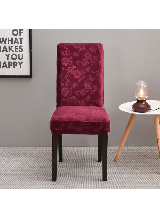 شاربدو غطاء كرسي مطاطي منقوش 6 قطع أحمر 38x38x45سم - Image 1