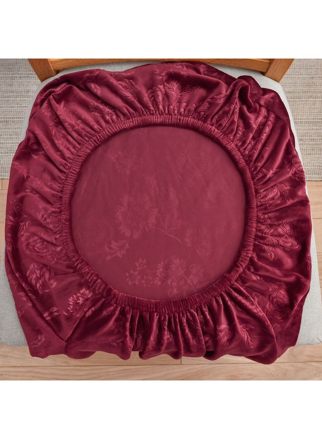 شاربدو غطاء كرسي مطاطي منقوش 6 قطع أحمر 38x38x45سم - Image 5