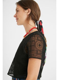 DESIGUAL Casual Plain Basic Short Sleeve Bodysuit Black  - Image 2