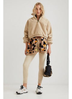 DESIGUAL Casual High-Rise Pants Beige  - Image 1