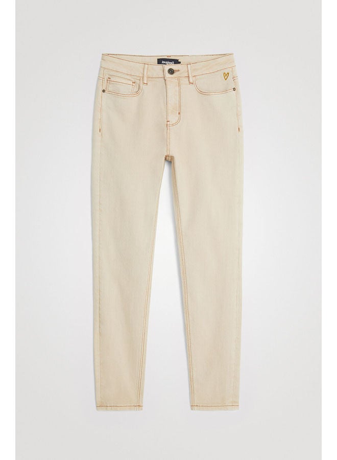 DESIGUAL Casual High-Rise Pants Beige  - Image 3