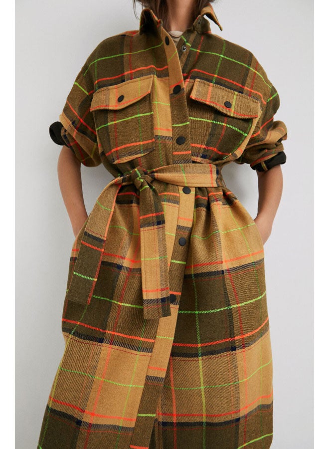 DESIGUAL Casual Collared Neck Overcoat Beige  - Image 1