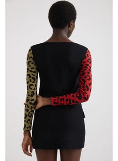 DESIGUAL Casual Plain Basic Long Sleeve T Shirt Black  - Image 3
