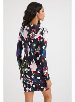 DESIGUAL Casual Colour Blocked Long Sleeve Dresses Multicolour  - Image 3