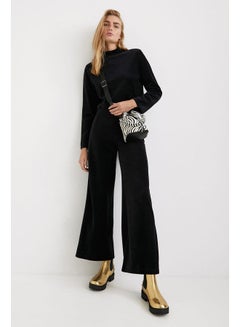 DESIGUAL Casual High-Rise Pants Black  - Image 1