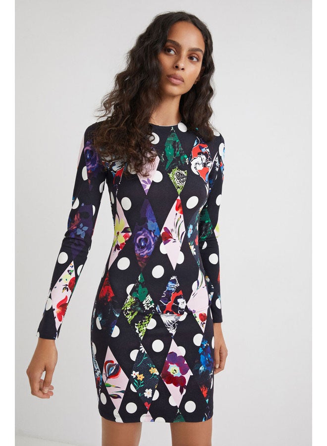 DESIGUAL Casual Colour Blocked Long Sleeve Dresses Multicolour  - Image 5