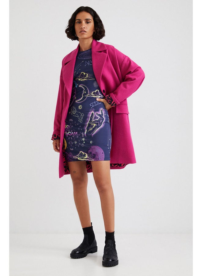 DESIGUAL Casual Collared Neck Overcoat Rose  - Image 2