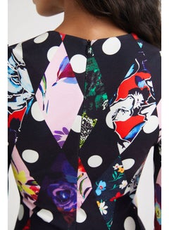 DESIGUAL Casual Colour Blocked Long Sleeve Dresses Multicolour  - Image 4