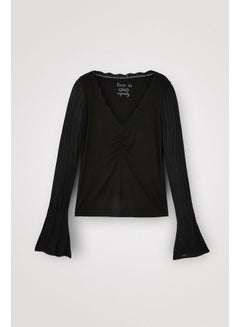 DESIGUAL Casual Round Neck T_Shirt Black 