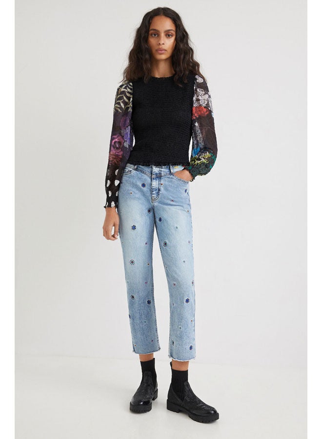 ديسيجوال Casual Round Neck Blouse Black - Image 2