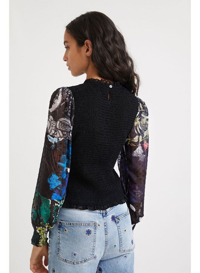 ديسيجوال Casual Round Neck Blouse Black - Image 3
