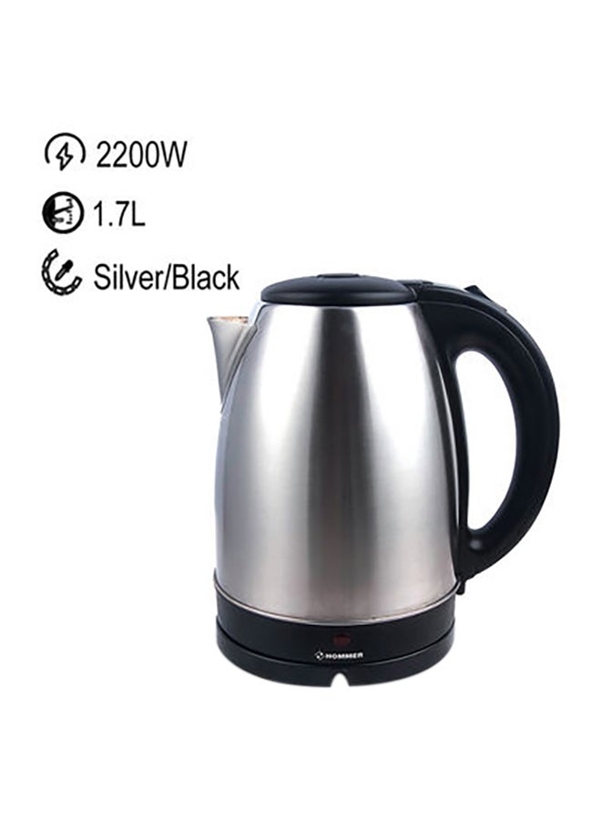 HOMMER - Electric Stainless Steel Kettle 1.7 L 2200.0 W HSA222-11 Silver/Black - Image 1