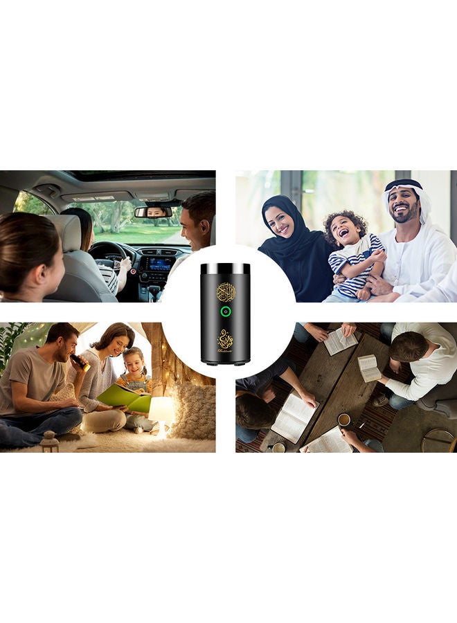 USB Type-C Power Rechargeable Incense Burner with Holy Quran App Black 14 x 7 x 7cm - Image 5