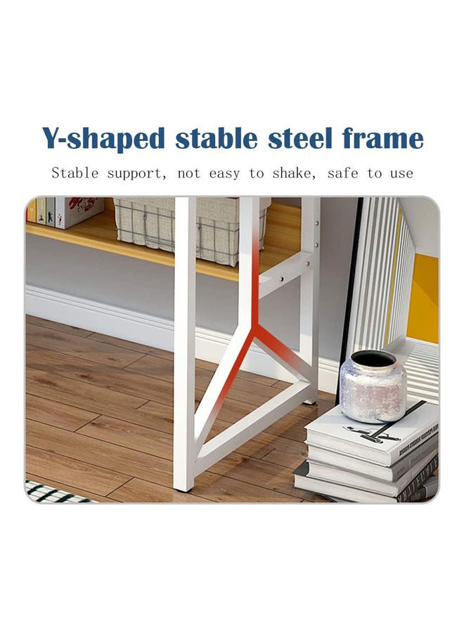 Study Desk With Storage Beige 120 x 60 x 141.5cm