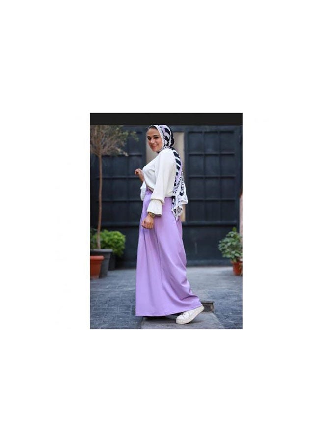 Violeta - Casual Plain Basic High-Rise Pants Purple - Image 1