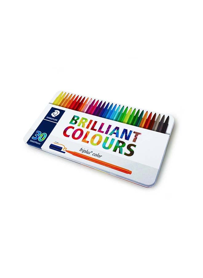 STAEDTLER - Staedtler Triplus Colour Fibre Tip Tin Of 30 Multicolor - Image 1