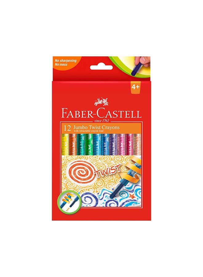 FABER-CASTELL 12-Piece Twist Retractable Crayons Multicolour 