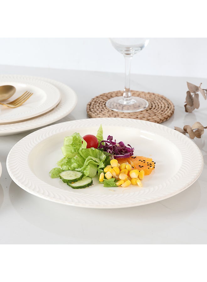 هينسون هوم طقم أطباق سيراميك دائرية مكون من 4 قطع أبيض 20x20 سم - Image 4