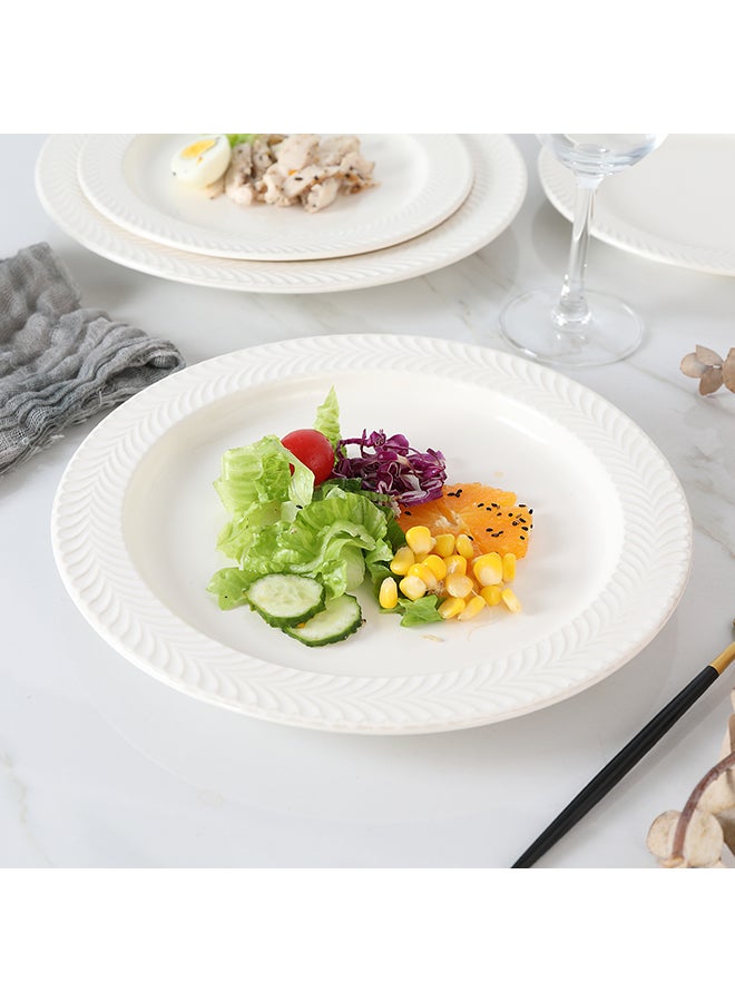 هينسون هوم طقم أطباق سيراميك دائرية مكون من 4 قطع أبيض 20x20 سم - Image 5