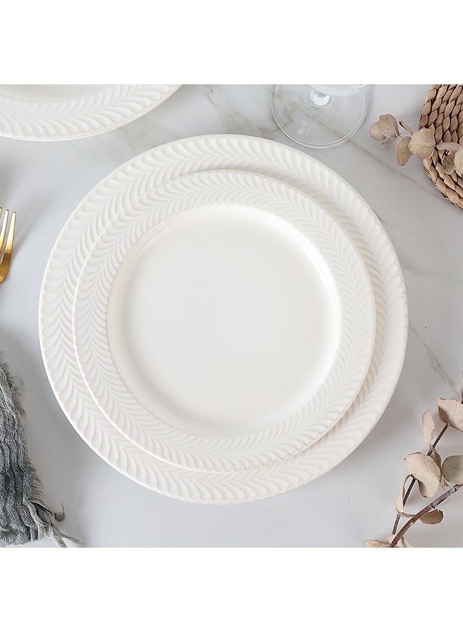 هينسون هوم طقم أطباق سيراميك دائرية مكون من 4 قطع أبيض 20x20 سم - Image 3