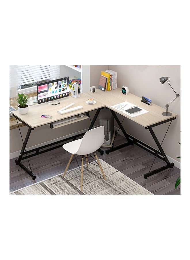 JANTENS - Gaming Table Computer Desk With Stand Beige 161x51x74cm - Image 1