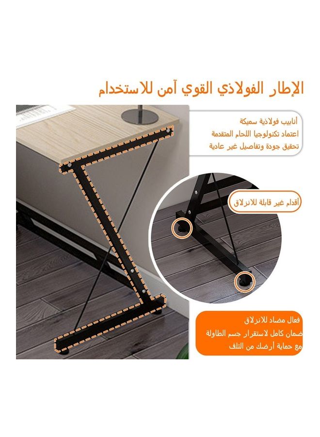 JANTENS - Gaming Table Computer Desk With Stand Beige 161x51x74cm - Image 1